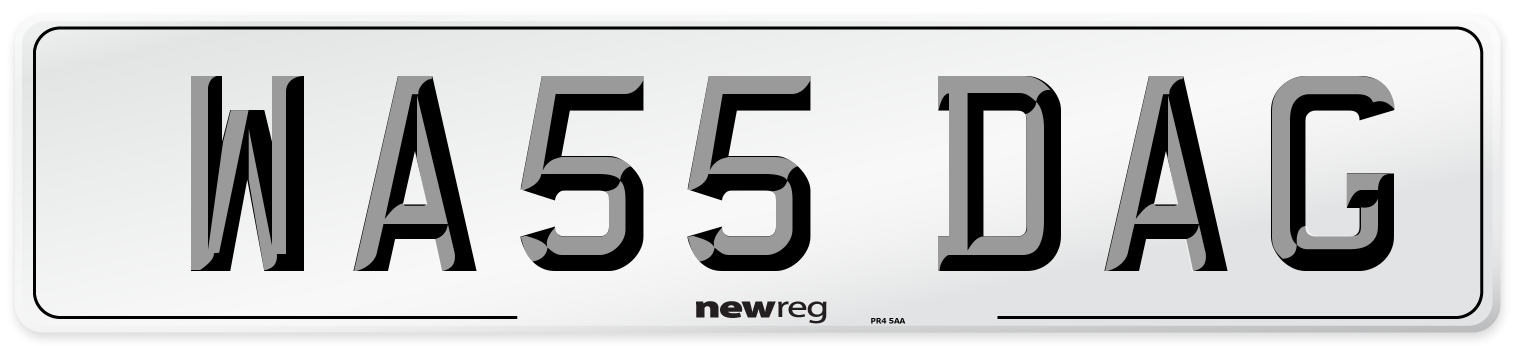 WA55 DAG Number Plate from New Reg